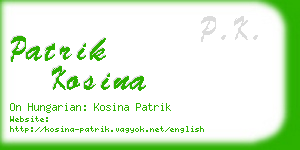 patrik kosina business card